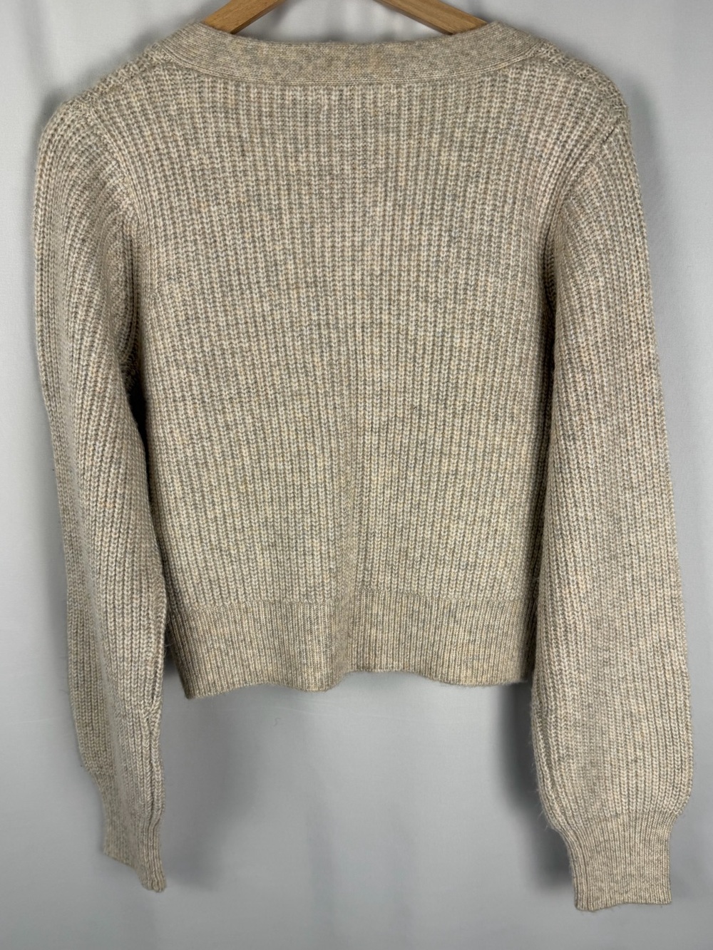 Sincerely Jules Neutral Cream Button-Up V-Neck Cardigan - Picture 2 of 7